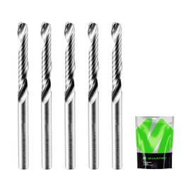 SHARPRO 1/8 O Flute Up Cut CNC Bit, Single Flute Router Bits 1/8 Inch Shank