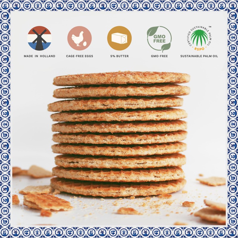 Le Chic Patissier 50 Caramel & Vanilla Stroopwafels Soft Toasted