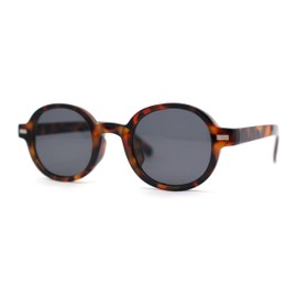 Mens Hipster Retro Vintage Style Snug Round Oval Sunglasses Tortoise Black