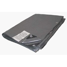 10' x 10' Silver Fire Flame Retardant Heavy Duty Poly Tarp (Finished Size Approx. 9'6" x 9'6")