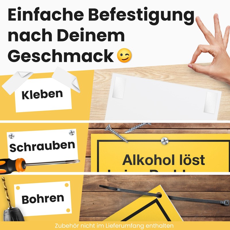 DankeDir! Alcohol Problems Plastic Sign with Saying - Funny Gift