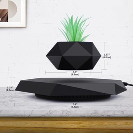 Levitating Plant Pots Floating Hanging Planter for Small Plants. Elevate Your Space Level with The Floating Plant Pot – Stunning Home and Office Deco (Black)
