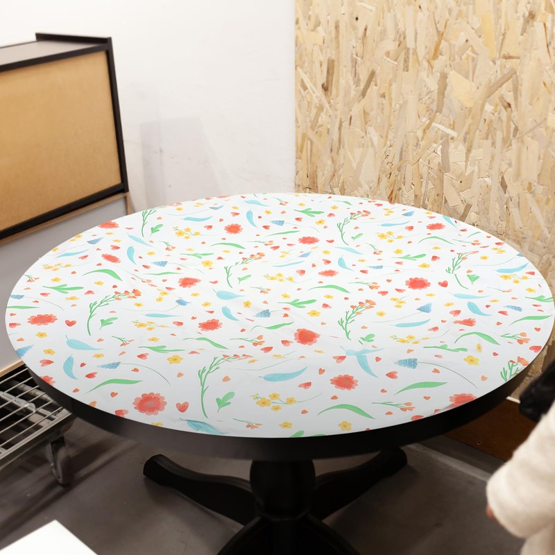 MAGICLULU Round Tablecloth Vinyl Cover for Dining Picnic Tables Scratch-Resistant