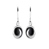Elli Women's Earrings Wave Design with Onyx in 925 Sterling