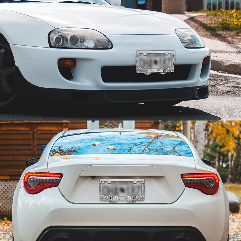 UpAuto 2PCS Car License Plate Frame American Standard License Plate