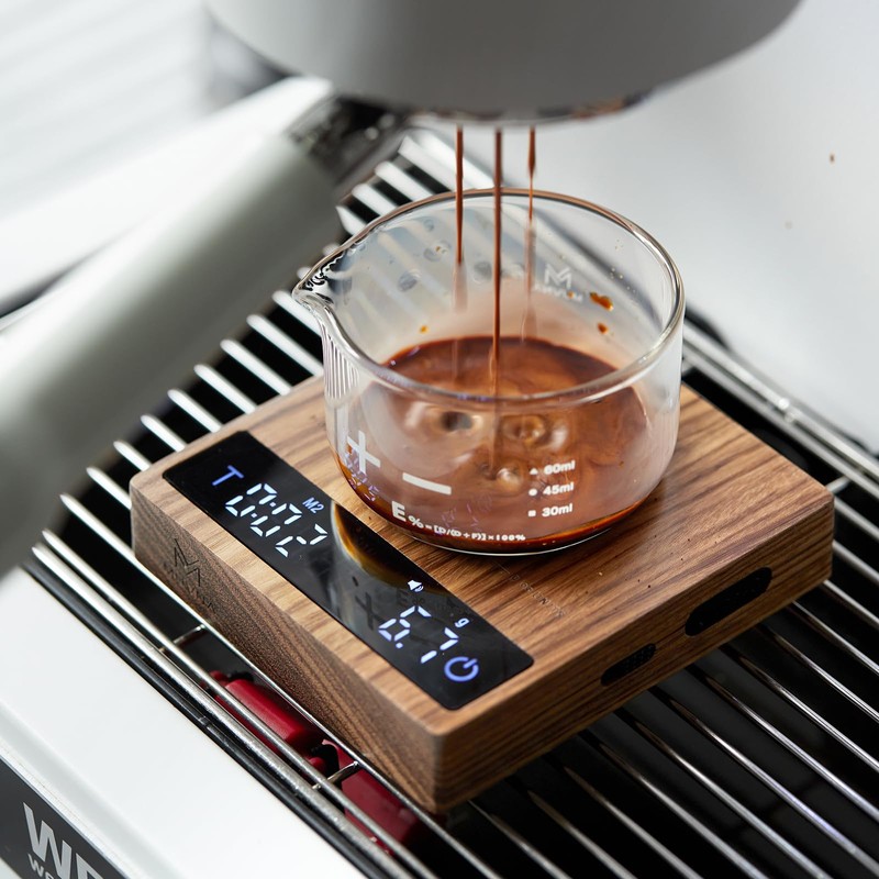 MUVNA Mini Wooden Coffee Scale with Timer - 0.3g/2kg Weighing