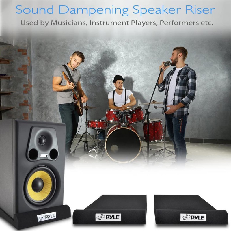 Pyle Sound Dampening Speaker Riser Foam - Audio Acoustic Noise