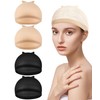 Wig Cap Set, 4 Pack Nylon Stocking Caps, Light Brown