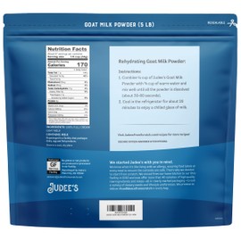 Judee’s Goat Milk Powder 5 lb - Blends Well in Smoothies and Great for Baking - Convenient for Travel, Hiking, and Camping - Non-GMO, Gluten-Free and Nut-Free
