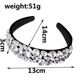Women Luxury Crystal Rhinestone Wide-edge Headband Lady Fashion Hair Hoops Hair-Band Hair Accessories