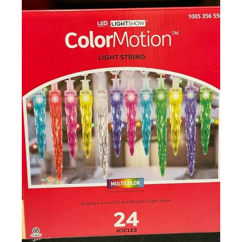 Gemmy Lightshow 24 Ct Color Motion Multicolor Deluxe LED Christmas