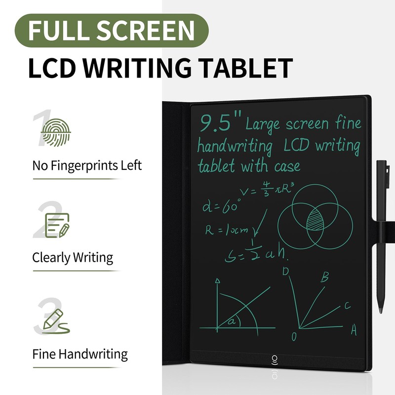 LCD Writing Tablet for Adults: 9.5 inch with Leather Case