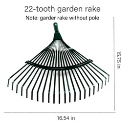 Landscape Rake,Rake Head Replacement,Metal Rake,Rakes for Lawns, Garden Rake Head Replacements 22 Teeth Steel Fan Rake for Leaves, Leaf Rakes for Lawns, Yard Rake,Hand Rake Garden Tool with Gloves