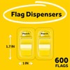 Post-it 680-YW2 Flags Value Pack, Yellow, 1-Inch Wide, 50/Dispenser, 12-Dispensers/Pack