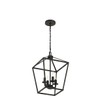 4 Light Chandelier Lighting, Industrial Ceiling Light Black Lantern with