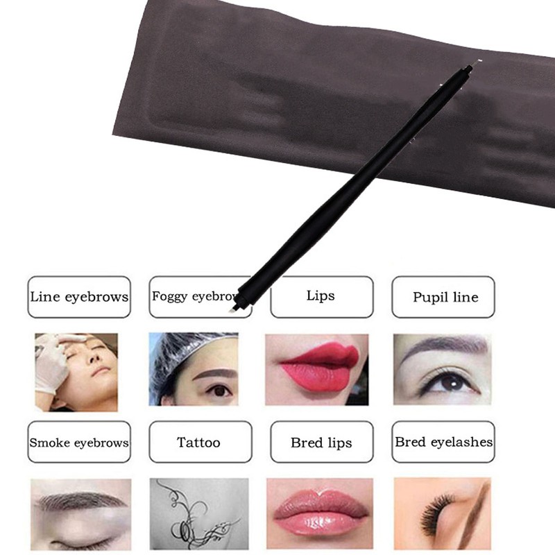 10pcs Microblading Pen Professional Double Headed Disposable Manual Eyebrow Eyeliner