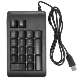 USB Wired Numeric Keypad 19 Keys Number Pad Waterproof RGB Backlight Portable for Notebook Laptop Computer Black