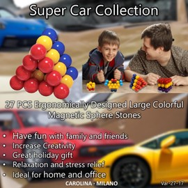 Kit de ciencia, juguete de 27 piezas de piedras magnéticas de hematita de 20 mm, para mayores de 6 años, bloques de construcción, oficina en casa, niños y adultos, desarrollo de inteligencia, educativo, fiesta, regalo, 27-17