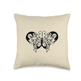 Butterfly Pillow Cream Color Background Throw Pillow