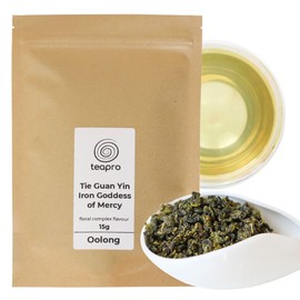 Teapro Tie Guan Yin Oolong 15g | Iron Goddess of Mercy Oolong Loose Leaf Tea | Tieguanyin Tea Iron Goddess Tea Ti Kuan Yin Tea Ti Guan Yin