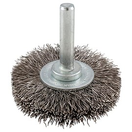 Urrea Carda circular ondulada alambre fino de acero inoxidable 2" x 0.30 mm con zanco 1/4"