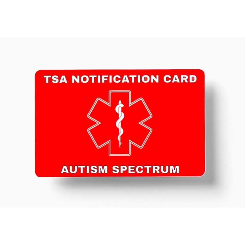 TSA Notification Card for Autism Spectrum - Wallet Version (2)