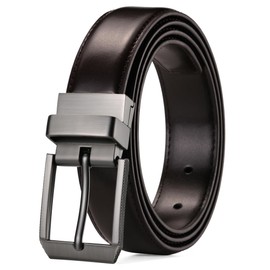 [Feliman] Men's Belt, Genuine Leather, Zinc Alloy Swivel Buckle, Length 115/125cm, Width 2.8cm/3.0cm, brown/with holes