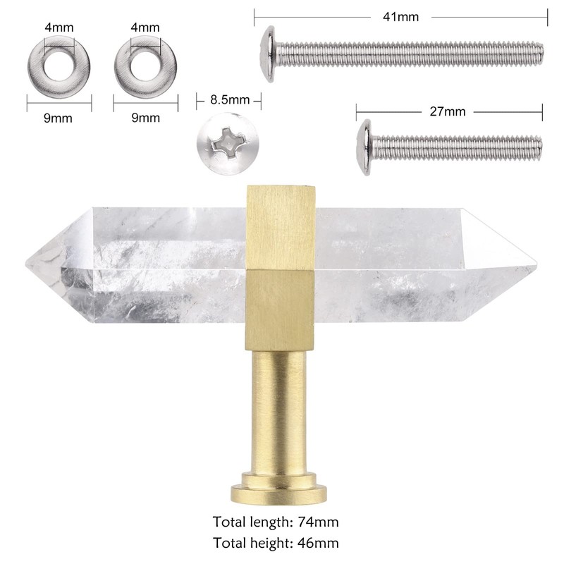 KYEYGWO Set of 2 Rock Crystal Healing Stone Point Furniture