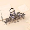 Rannyrena Flower Rhinestone Metal Hair Claw Clips for Women Camellia