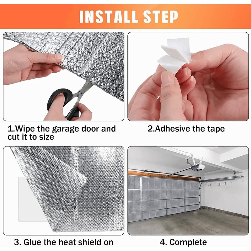 COLL7AWS Garage Door Insulation Kit (8 Pieces) Reflective Foam Panels