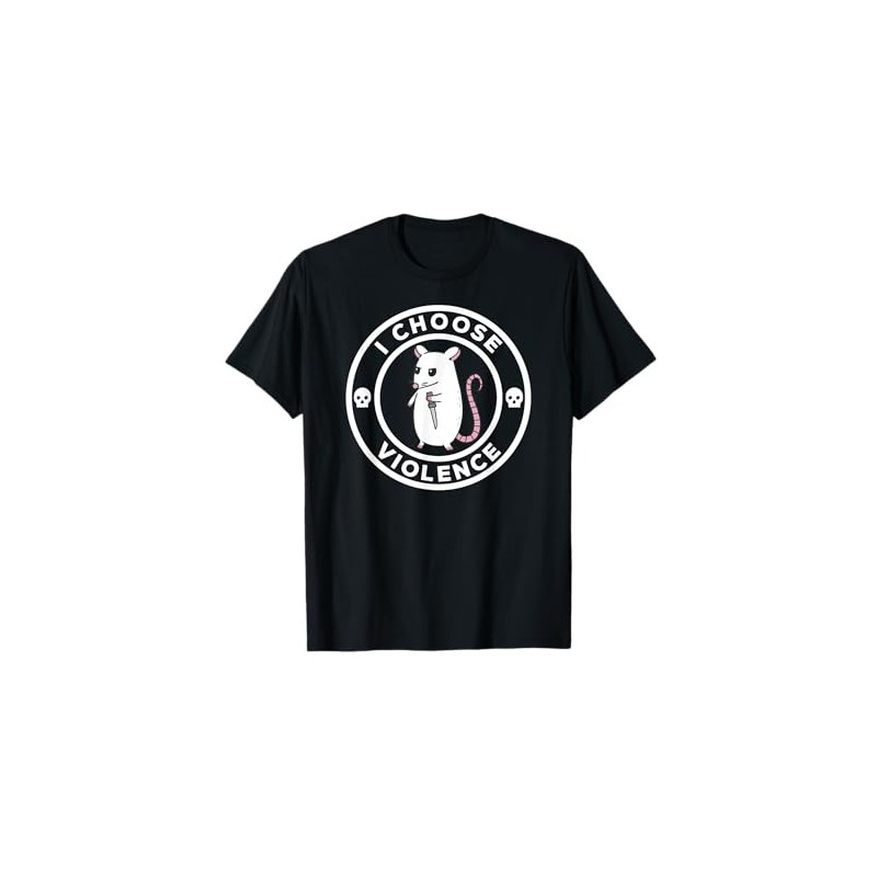 I choose violence, funny cute rat holding knife T-Shirt