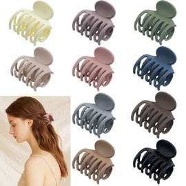 Medium Hair Clips for Thin Fine Hair, 1.5'' Small Claw Hair Clips for Women and Girls, Matte Double Row Jaw Clip Non Slip Hair Claw (10 pack)