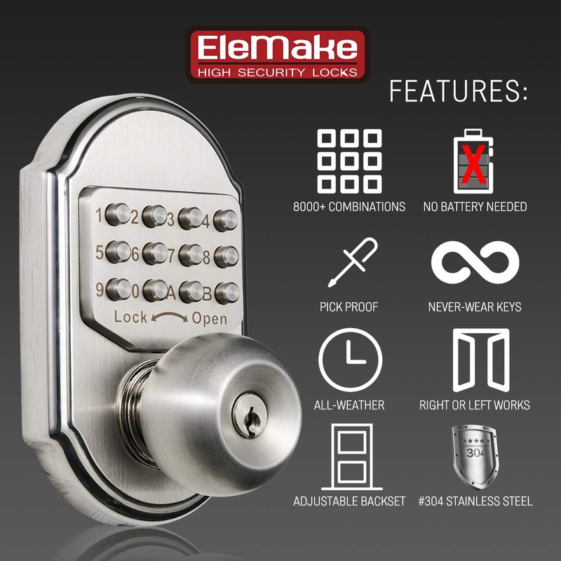 MegaFlint Keyless Entry Keypad Deadbolt Door Lock 304 Stainless Steel