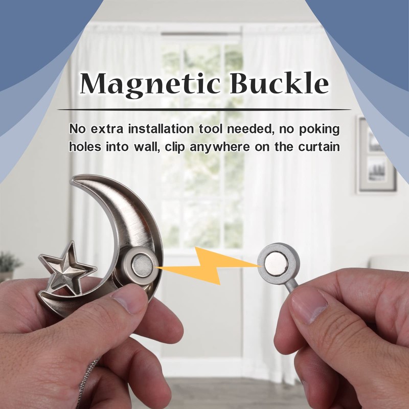 Dalababa 1 Pair Magnetic Curtain Tiebacks Drape Tie Backs Creative