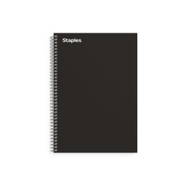 Staples Premium 3-Subject Notebook, 5.88-inch x 9.5-inch, College Ruled, 138 Sheets, Black, 3/Pack (ST58351NVS)
