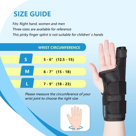 joingood Pinky Finger Splint, Little Finger Splint, Finger Splint for Little Finger, Broken Pinky Finger Splint, Metacarpal Finger Splint Hand Brace for Arthritis, Trigger Finger Splint Left Hand, L