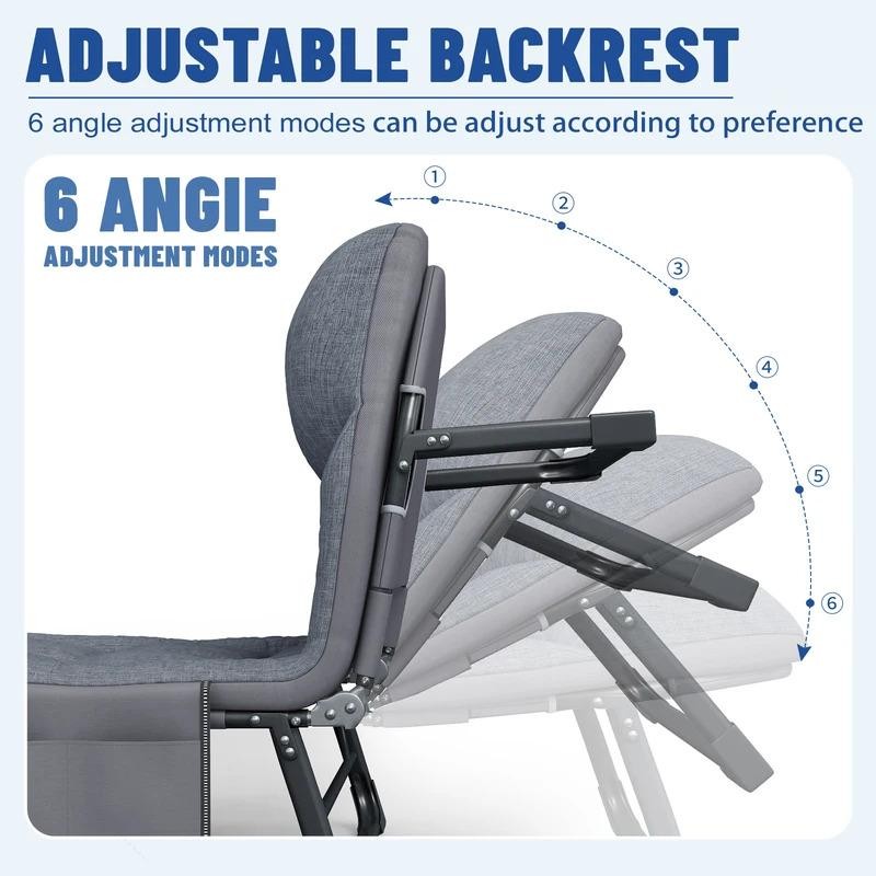 Sleeping Cots for Adults 6 Positions, Portable & Foldable Bed