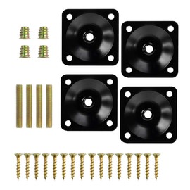 Btowin Leg Mounting Plates, 4Pcs Furniture Leg Attachment Plates T-Plate 5/16" (M8) with Hanger Bolts Repair Kit for Furniture Sofa Couch Seat