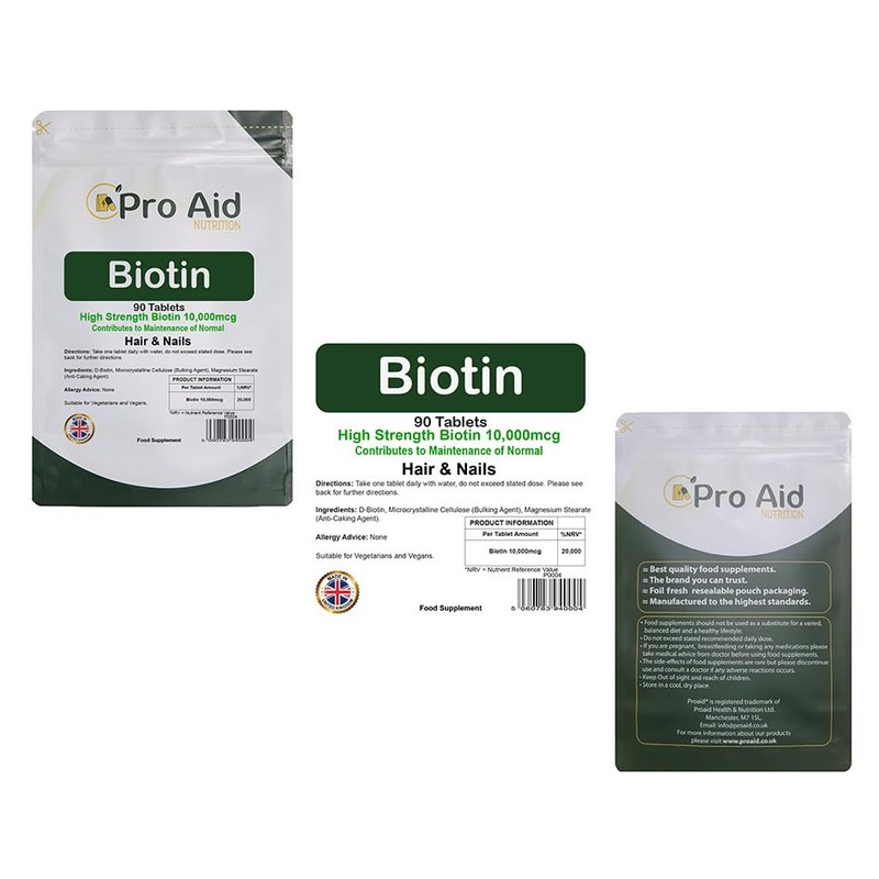 Biotin 10,000mcg Tablets | Hair & Skin Support Supplement |