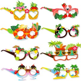 Summer Party Photo Props 8 Funny Party Glasses Photo Booth Props Props Masquerade Masks Costume Decoration for Children Adults Carnival Ball Birthday Hawaiian Tropical Party