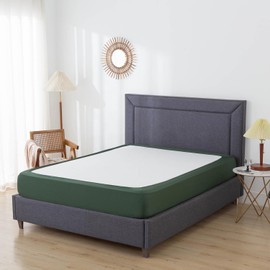 Box Spring Cover King Size - Elastic Wrap Around 4 Sides Bed Skirt, with Smooth and Elastic Knit Material, Washable, Dustproof - King, Green