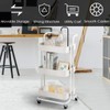 FIREFLOWERY 3-Tier Rolling Utility Cart, Metal Snack Cart with ABS