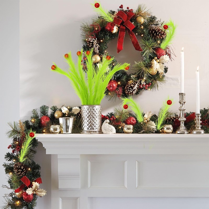 12 Pcs Christmas Tree Topper, 17'' Green Christmas Tree Picks