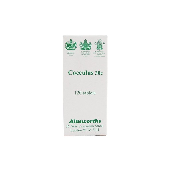Ainsworths 30C Cocculus Homoeopathic Remedy - Pack of 120 Tablets