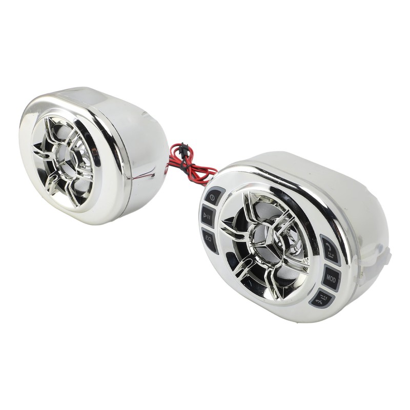 Waterproof Motorcycle Bluetooth Speaker Hands Free Calls Chrome All in