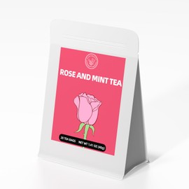 HANGFANGLING Rose Mint Tea, Promotes Digestion, Soothes and Relaxes, Relieves Anxiety, Helps Fall asleep, Refreshes Breath, Skin Care and Beauty, Gift Tea (20 Tea Bags)