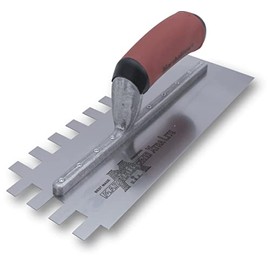 MARSHALLTOWN The Premier Line 717SD 11-Inch by 4-1/2-Inch Notched Trowel U with Curved DuraSoft Handle