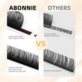 ABONNIE Classic Lash Extensions, Premium Individual Lash Extensions, 0.05 Thickness C curl Lash Extensions, 14-22mm Mix Lash Tray, Semi Permanent Eyelashes, Professional Salon Use (14-22mm, 0.05-C)