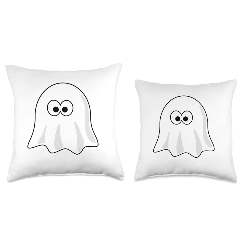 Cute Ghost Throw Pillow, 18x18, Multicolor