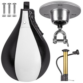 Benelabel Speed Bags for Boxing Leather Speed Bag with 360° Swivel and Inflator